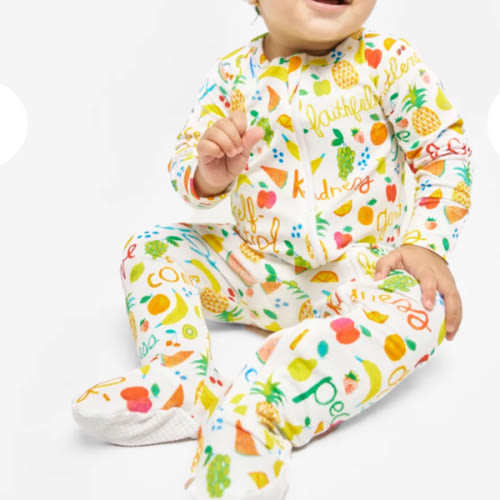 Fruit of the Spirit PJ Footed Onesie Bamboo – Holy Pals