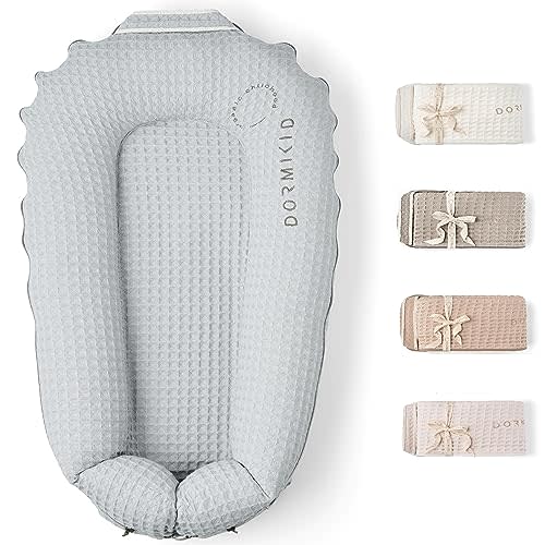 Organic Cover Deluxe+ for Docks • 100% Cotton Premium Quality Oeko-TEX Standard • Pure Breathable Replacement Soft Cover with Embroidery • Deluxe Plus • Cover Only • (Slate waffle)