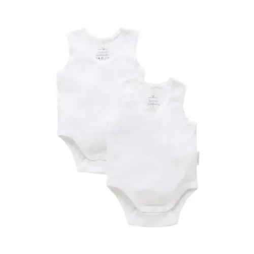 Purebaby Rib Bodysuit 2 Pack White | Baby Bunting AU