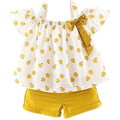 Toddler Baby Girls Summer Clothes Outfits Ruffle Camisole Spot Dot Tops and Casual Shorts Newborn Girl Clothing