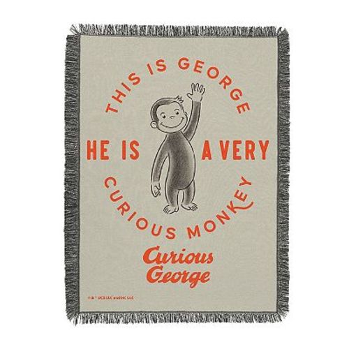Universal Curious George Very Curious Monkey Tapestry Throw Blanket 48x60 inches