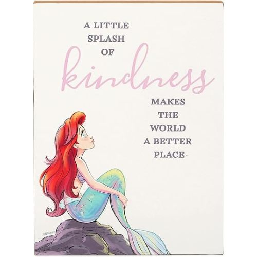 Disney Princess The Little Mermaid Ariel Wood Block Decor - A Little Splash of Kindness Makes The World a Better Place