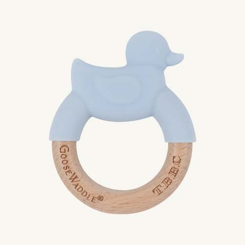 Duck Wooden and Silicone Teether - Buckhead Blue
