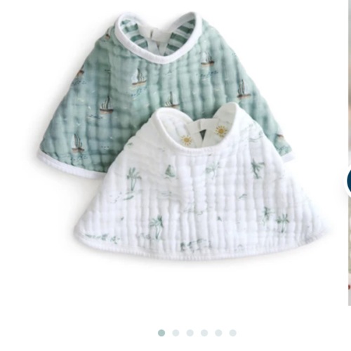 aden + anais Organic Cotton Muslin Oversized Burpy Bib in Sailing Seas