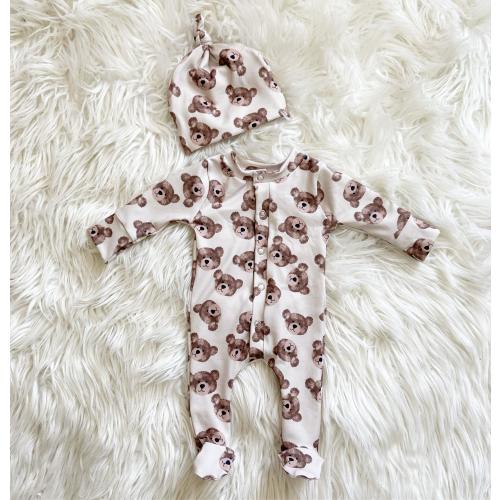 Baby coming home outfit, baby set, baby outfit, footie set, bear, baby bear, baby shower gift idea, DBP knit baby clothes