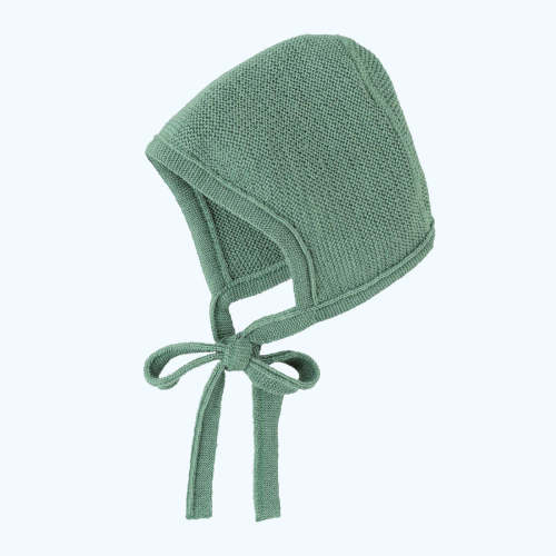 6-12+ Knitted Baby Bonnet in Organic Merino Wool