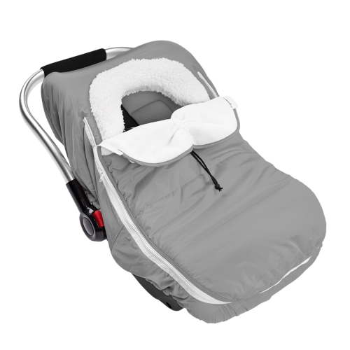 Beavtaens Winter Baby Car Seat Cover, Warm Cozy Breathable, Watreproof Carseat Canopy for Boys, Infant, Grey