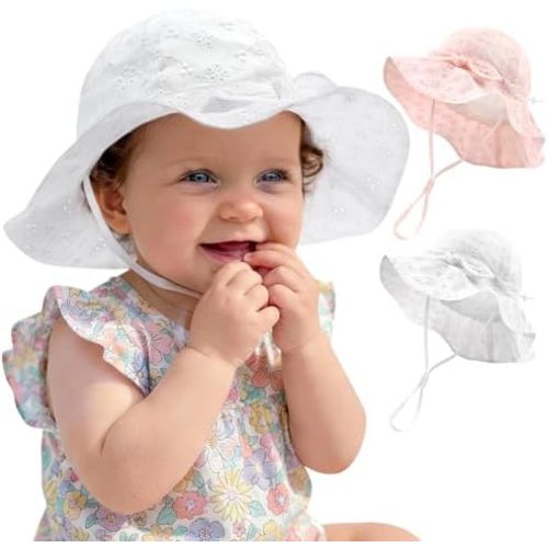 FURTALK Sun Hat for Baby Girls Toddler Summer Beach Hats with Wide Brim Cotton Sun Protection Travel Essentials