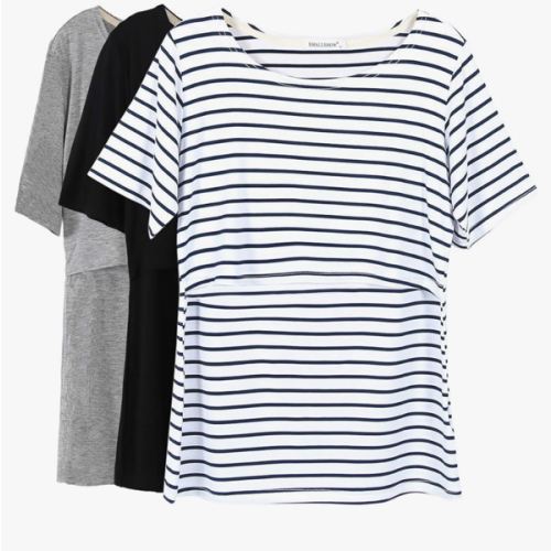 Smallshow Women's Maternity Nursing Tops Short Sleeve Breastfeeding Clothes