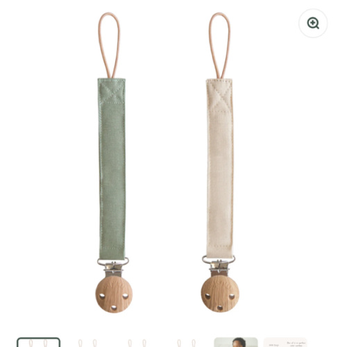Linen Pacifier Clip (2 Pack)