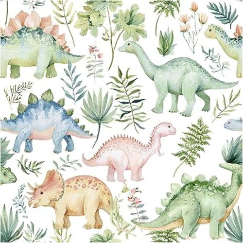 HAOKHOME Dinosaur Peel and Stick Wallpaper Nursery Boys Room 17.3in x19.7ft