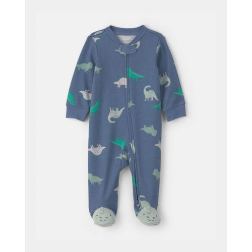 Baby Boy Dinosaur 2-Way Zip Sleep & Play Pajamas - Blue | Carter's