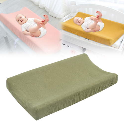 Tucknest Changing Pad Cover, Breathable Cotton Muslin Changing Table Pads, Soft Smooth Diaper Changing Pad Cover with Elastic Edges, 31.9x16.1x5.1 Inch, Green