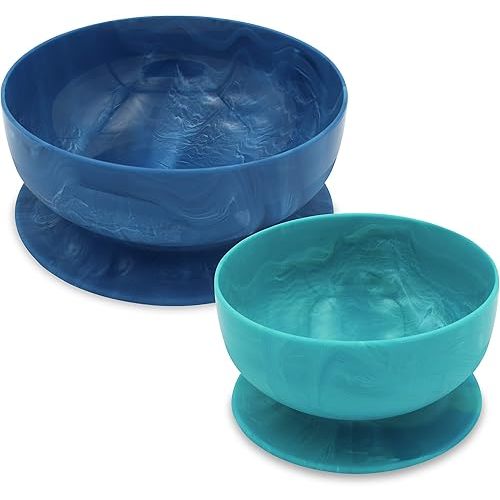 ChooMee Silicone Suction Bowls | Extra Strong Suction with Firm Bowl | Ideal for LED feeding of infants and toddlers | Medium + Small 2 CT