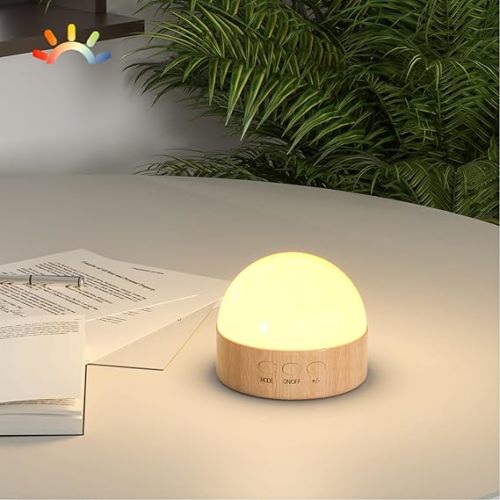 Kintion Night Light, Dimmable 8 Color Portable LED Night Light, 1800mAh Rechargeable Nursery Light Lamp, Soft Eye Caring Warm White, White, Red, Blue, Green Color Lighting for Sleep Aid (Brown, 1pcs)
