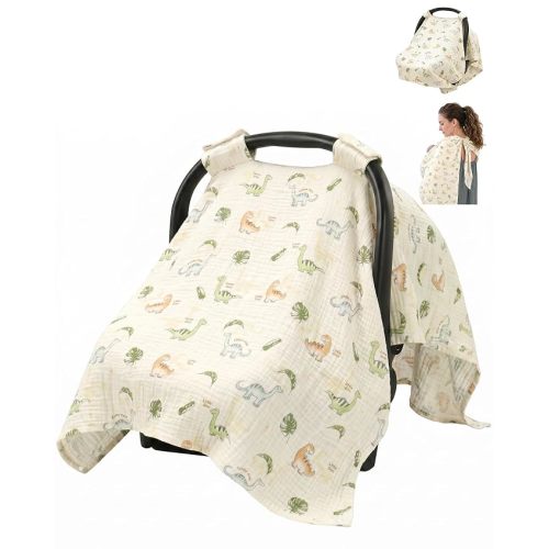 Muslin Car Seat Cover for Babies, 100% Cotton Infant Carseat Canopy