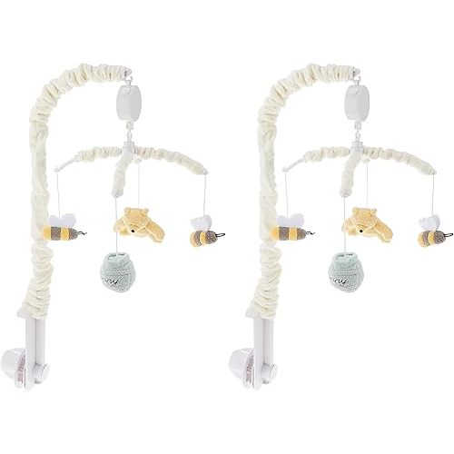 Disney Winnie The Pooh Classic Pooh Ivory, Sage, Butter Musical Mobile with Hunny Pot and Bees, Ivory, Sage, Butter, Brown