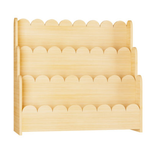 3-Tier Scalloped Bookshelf, Montessori Toddler Bookcase, Wooden Kids Book Shelf Organizer for Nursery, Playroom & Classroom | Wayfair