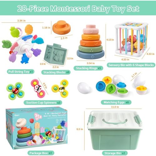 Montessori Baby Toys 6 in 1 Sensory Developmental Learning Set