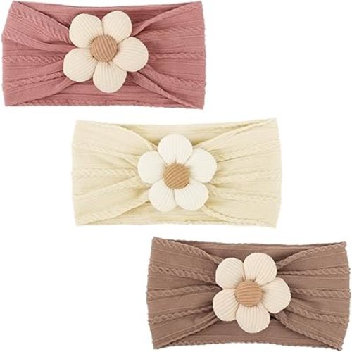 Baby Flower Headbands Nylon Baby Girl Headbands Soft Handmade Hairbands Toddler Hair Accessories for Girls Baby Newborn Infant Kids