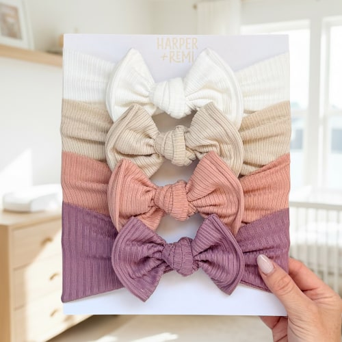 Girly Girl Essentials (Pink + Purple) | Ribbed Baby Bow Bundle