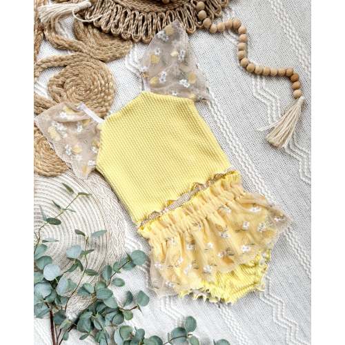 Lacey Lemon Margo Top + Lace Skirted Bloomers