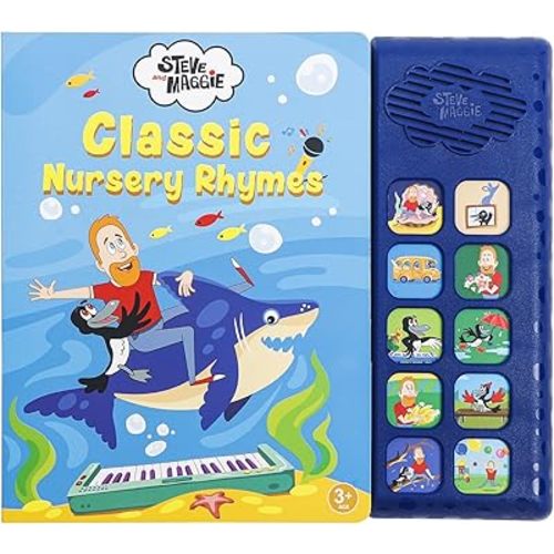 Steve and Maggie Sound Book – 10 Button Interactive Nursery Rhymes, Musical Books for Toddlers 1-3, Talking Books for Kids, Sing Along Baby Music Book, Learning & Education Gift for Boys & Girls