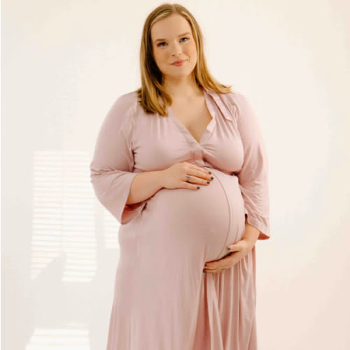 Lila Labor & Postpartum Gown in Mauve