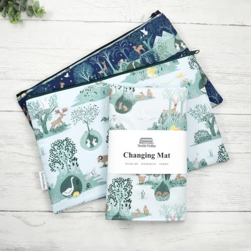 Woodland Animals Waterproof Changing Mat: Portable Diaper Clutch