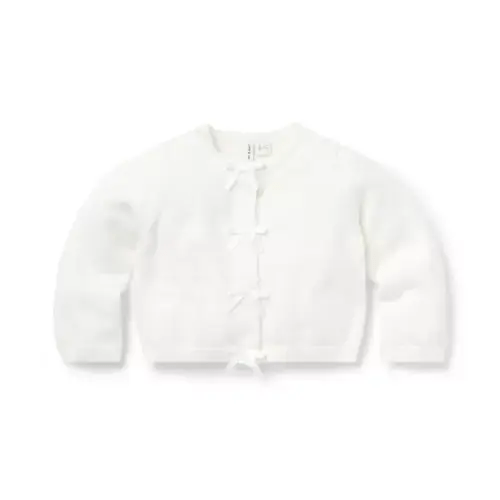 Baby White Baby Bow Cardigan by Janie and Jack