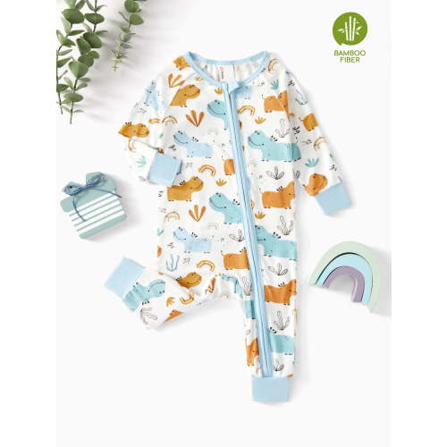 PatPat Baby Pajamas with Bamboo Viscose Footless Baby Sleep N Play Pajamas Zipper Sleeper for Newborn Infant Girls and Boys 3-6 Months