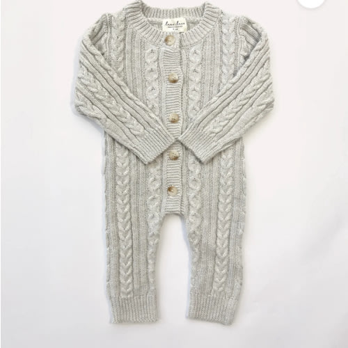 Luna + Luca Classic Cable Knit Jumpsuit - Natural