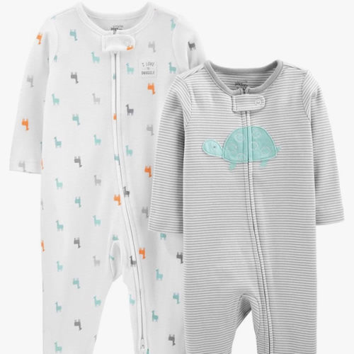 Simple Joys by Carter's unisex-baby Neutral 2-pack Cotton Footed Sleep and Play