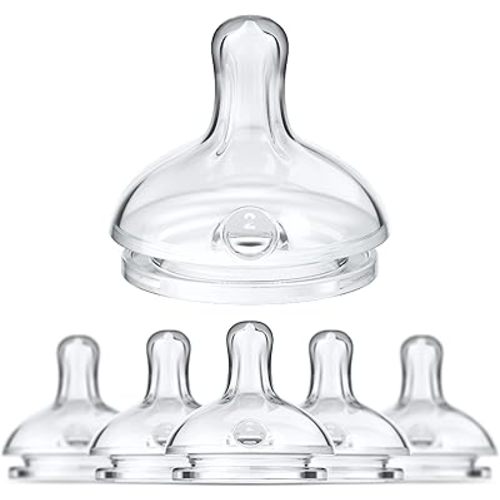 Smilo Anti-Colic Bottle Nipple, Medium Flow 5M+, Stage 2 Suitable from 5 to 9 Months, Smooth Flow Anti-Colic (Pack of 6)