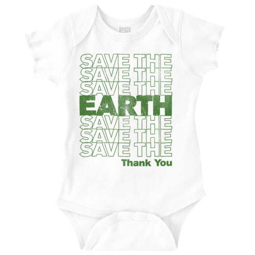 Save the Earth Eco-Activist Cool Cute Romper Boys or Girls Infant Baby Brisco Brands 12M