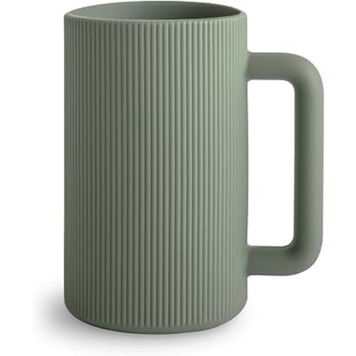 mushie Baby Bath Rinse Cup | 100% Food Grade Silicone | Shampoo & Body Washing Rinser Cup For Kids (Dried Thyme)