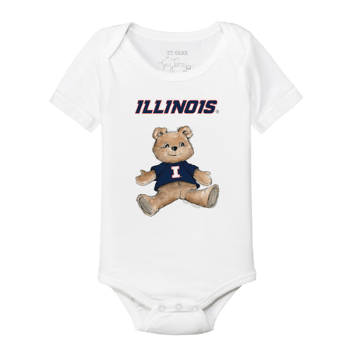 Illinois Fighting Illini Tiny Turnip Infant Teddy Bear Bodysuit - White