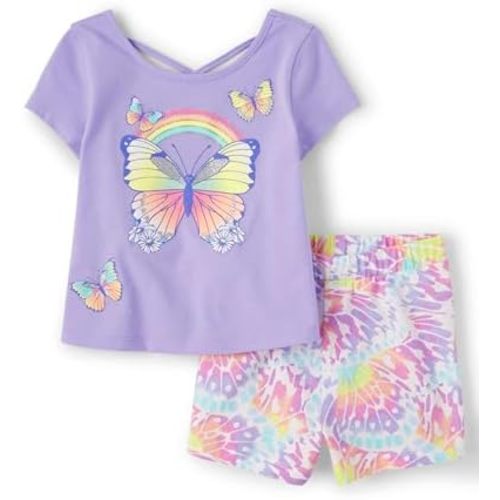 The Children's Place baby-girls And Toddler Short Sleeve Top and Shorts 2-piece Set