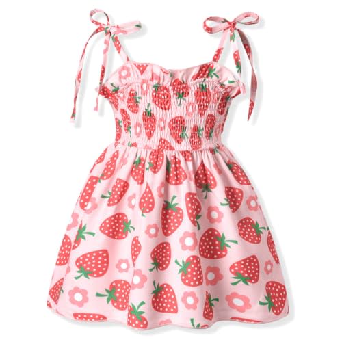 Aalizzwell Infant Baby Girls Spaghetti Strap Smocking Dress