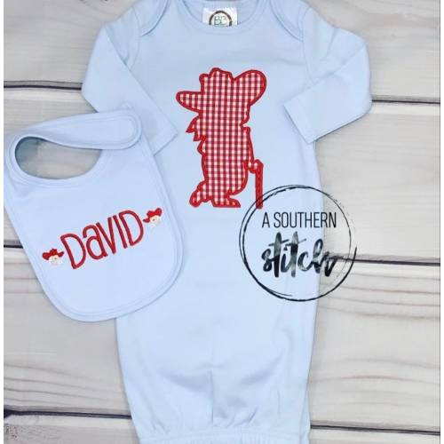 Rebel Applique Bib + Gown Set