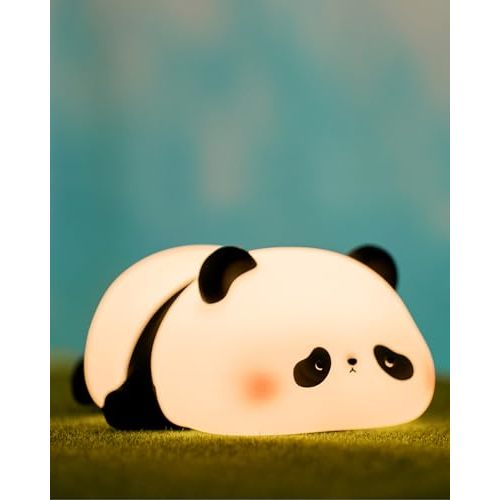 Recolte Cute Panda Night Light for Kids with Gift Box, LED Squishy Silicone Animal Lamp, 3-Level Dimmable Nursery Light, Baby Desk Decor, Easter Gifts, Birthday Gifts for Boys & Girls