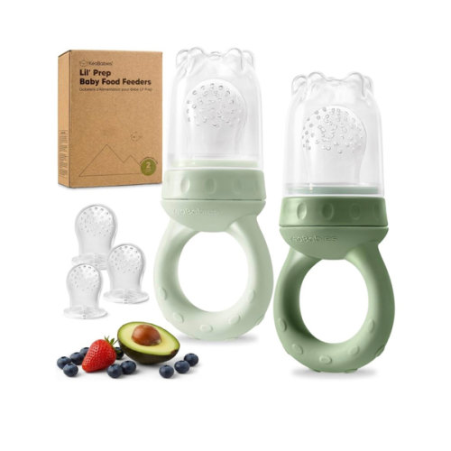KeaBabies Baby Fruit Feeder 2pk, Silicone Baby Food Feeder (Soft Fern) | Babies 6-12 Months, Breast Milk Popsicle, Baby Led Weaning, Pacifier, Freeze Frozen Solid Food, Baby Feeding Essential