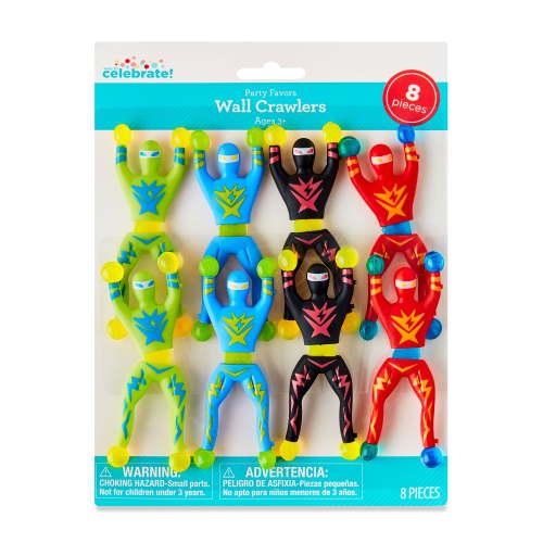 8 Count, Multicolor Wall Crawlers, Party Favors, by Way To Celebrate