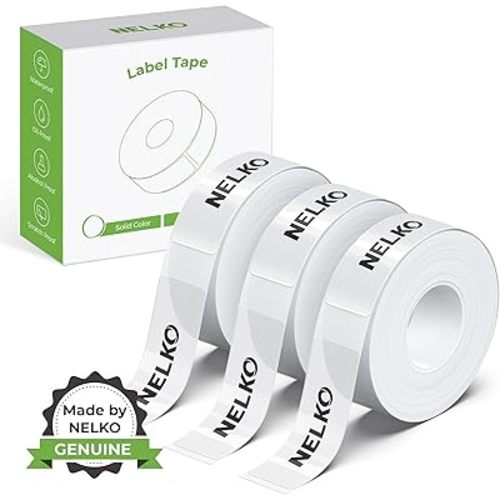 NELKO Genuine P21 Label Maker Tape,14x40mm, 3-Roll, Transparent