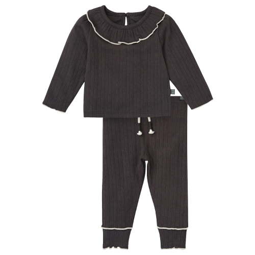 Modern Moments by Gerber Baby Girl Ruffled Top and Legging Outfit Set, 2-Piece, Sizes 0/3 Months - 24 Months