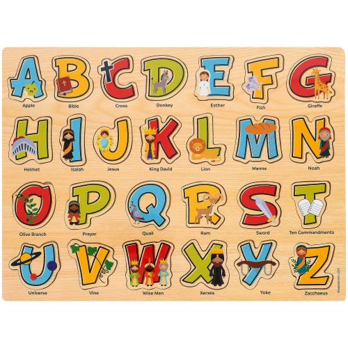 Bible ABCs Wooden Puzzle, Ages 3 & Up, 26 pieces