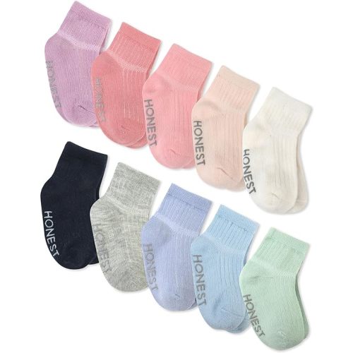 HonestBaby baby-girls Multipack Cozy Socks Sustainably Made for Infant, Newborn Baby, Toddler, Kids Boys, Girls