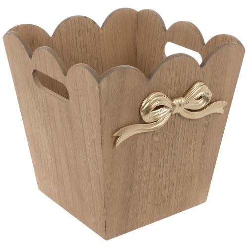 Brown & Gold Bow Wood Box