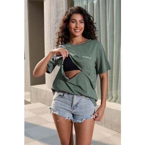 New Mama Nursing Zip T-shirt