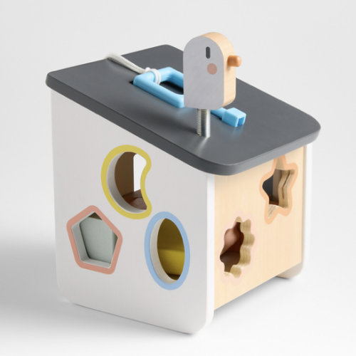 Janod Sweet Cocoon Wooden Bird House Kids Shape Sorter Toy